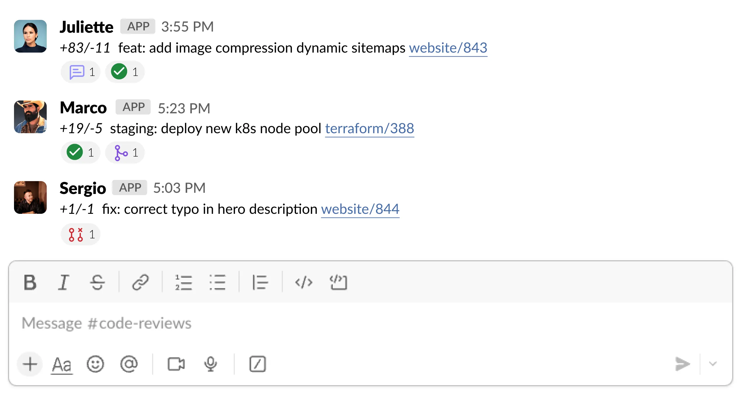 prbot github slack integration